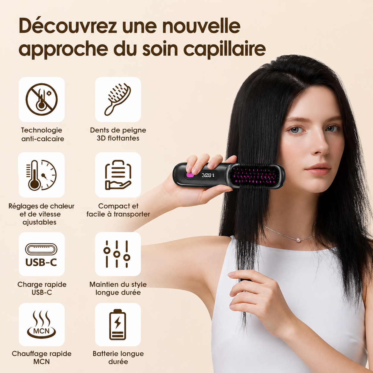 Brosse lissante portable - by LISSÉA™